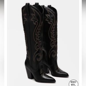 Steve Madden Lasso black cowboy boots 7.5
